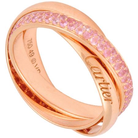 Cartier（カルティエ） トリニティ リング ピンクサファイア K18PG #49