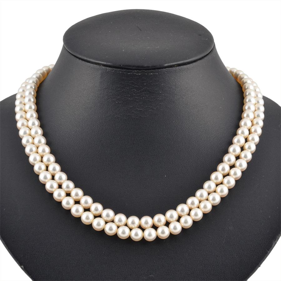 MIKIMOTO（ミキモト） アコヤ真珠 2連 チョーカー ネックレス ルビー