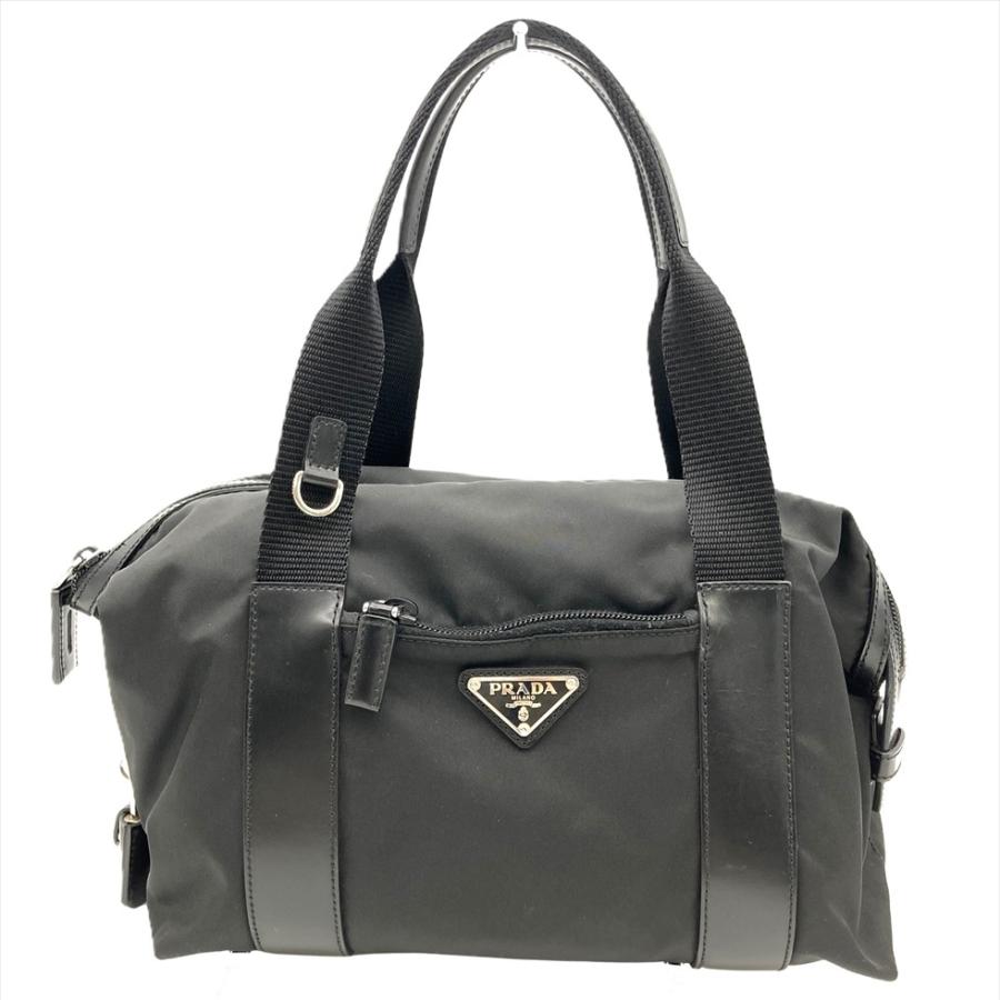 PRADA（プラダ） ミニボストン ハンドバッグ ナイロン レザー BR3697