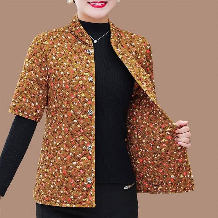 ハルモニチョッキ 裏起毛 中綿入り ベスト 半袖 キルト キルティング