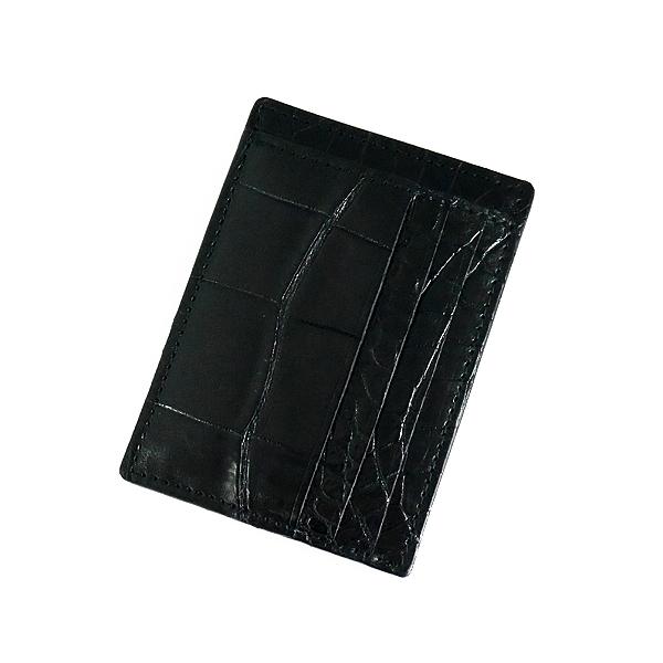 本革 クロコダイル カードケース クロコ 名刺ケース マネークリップ付