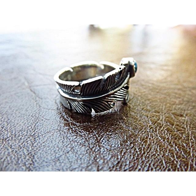 インディアンジュエリー リング フェザー シルバー925 ターコイズ