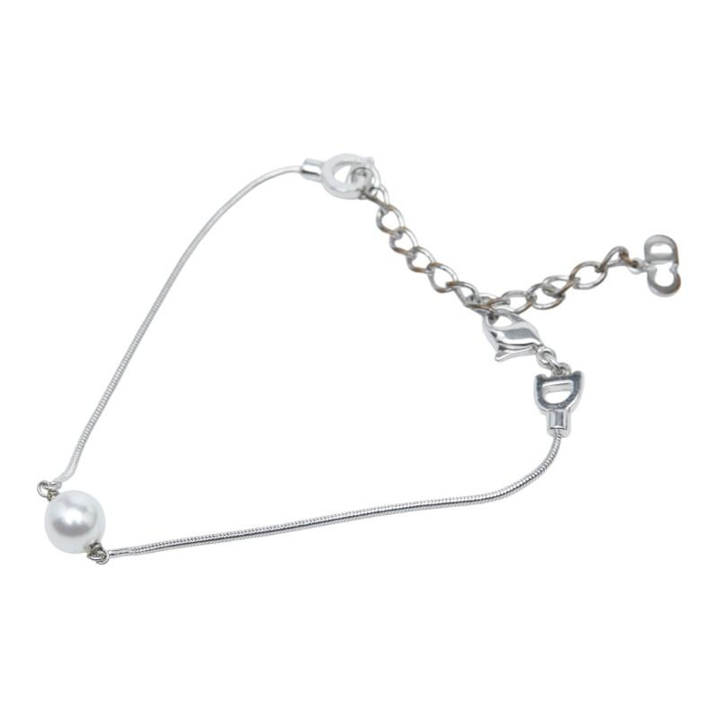 ディオール パール ブレスレット シルバー フェイクパール メタル