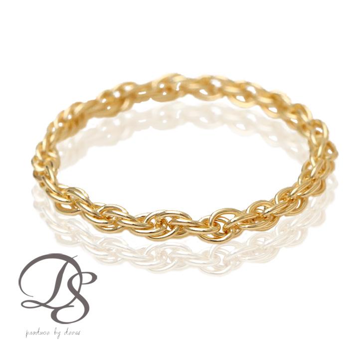 DEVAS 18金 リング k18 ピンキーリング k18リング チェーンリング