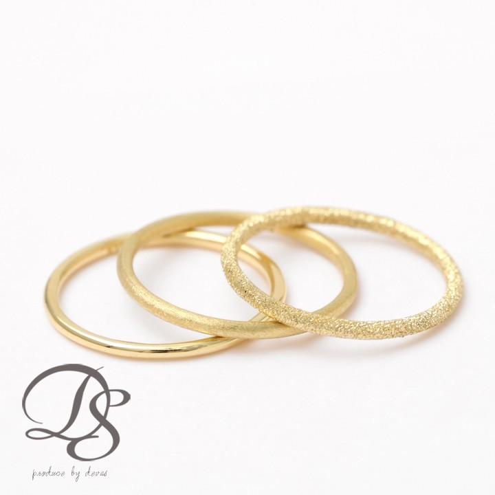 DEVAS 18金 リング k18 ピンキーリング k18リング 光沢 スターダスト