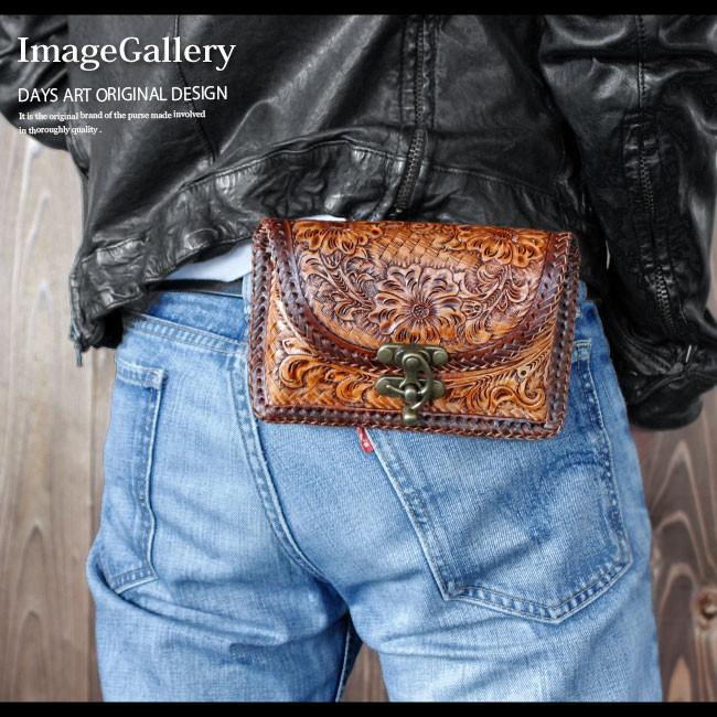 ベルトポーチ メンズ 本革 ヒップバッグ メディスンバッグ サドル