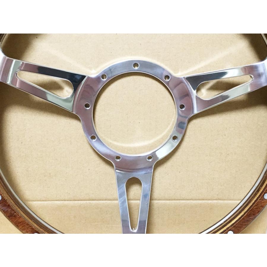 カスタム アルミ ビレット クラッシックウッド ステアリング ハンドル