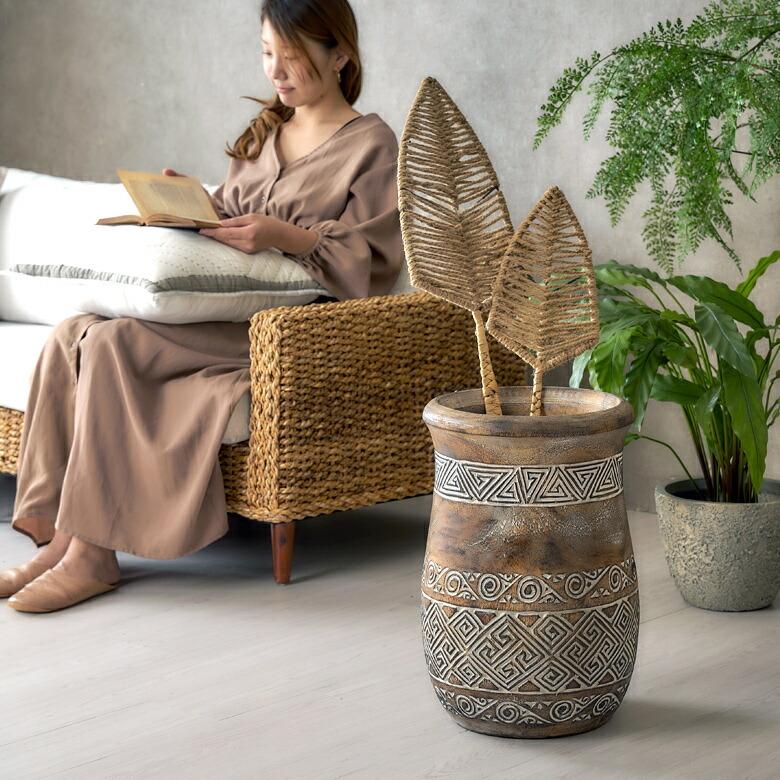 ELEMENTS リーフ オブジェ M 高さ 約 79cm 造花 葉 スティック