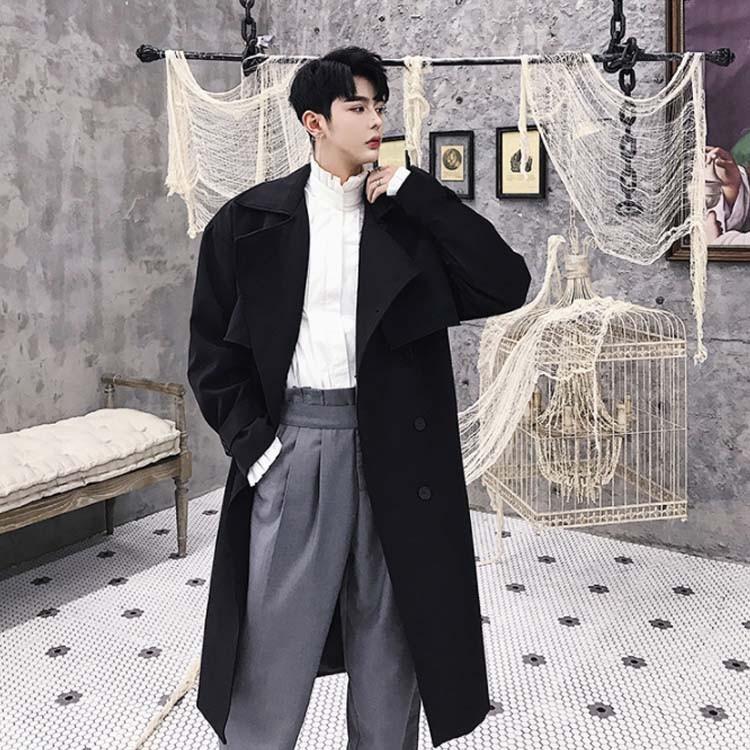 トレンチコート ロング丈 膝下 メンズ ビジネス カジュアル オーバー