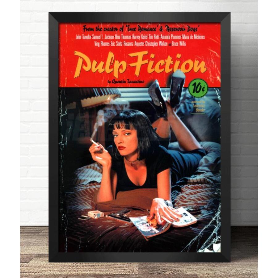パルプ・フィクション』 Pulp Fiction 映画ポスター アートフレーム 木