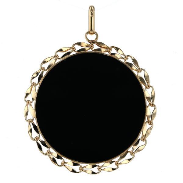 K18YG イエローゴールド ネックレストップ ペンダントトップ オニキス