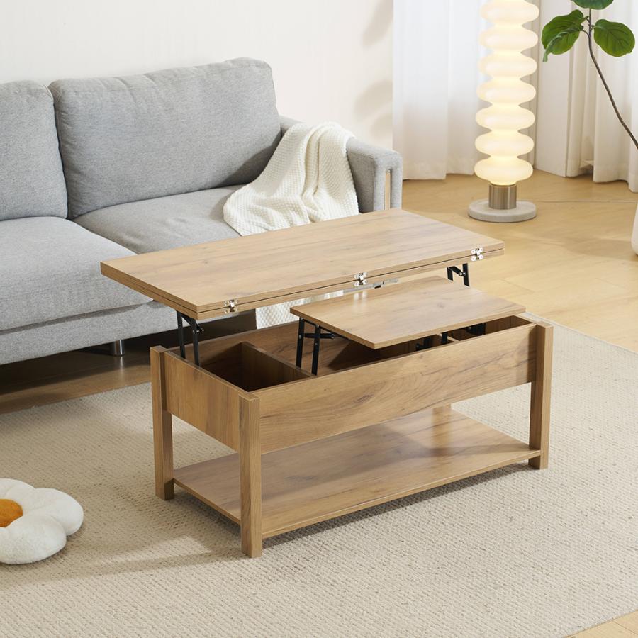 全品5%OFFクーポン利用可能】昇降式テーブル 収納付き 幅100 高さ調節