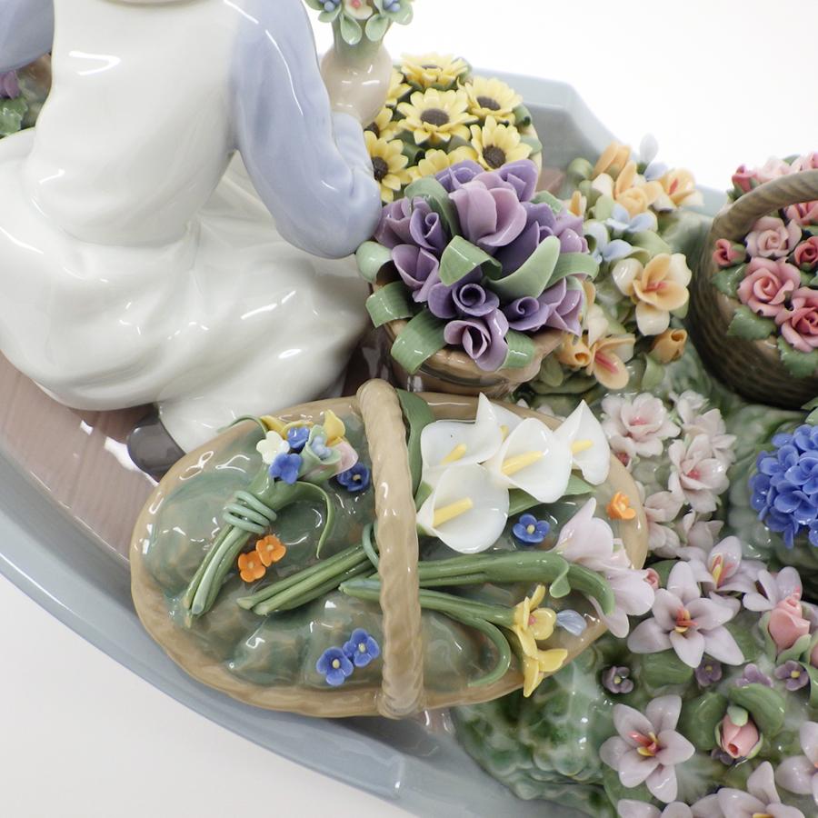 直接引取り限定※ 美品 リヤドロ 「永遠の花」#01009203 少女 船 花籠