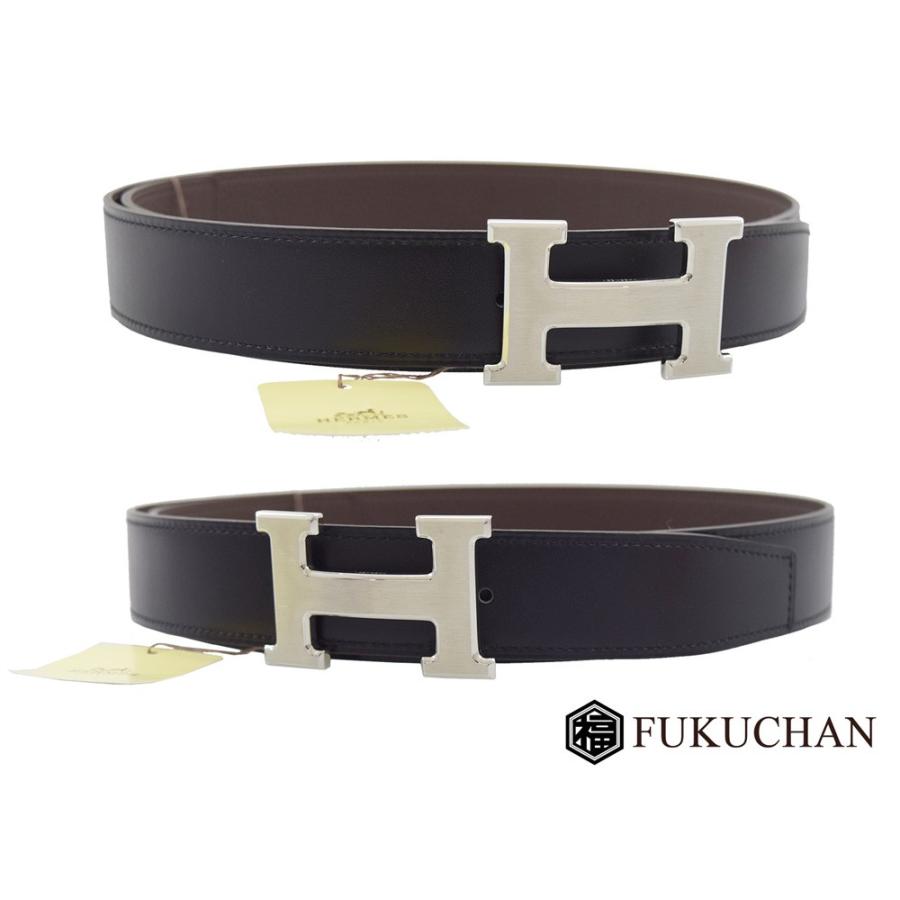 HERMES（エルメス） コンスタンス Hベルト85 ブラック×チョコレート