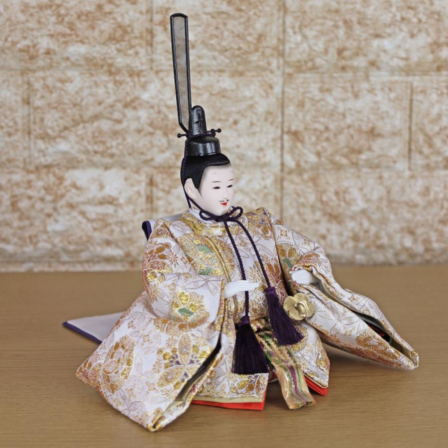 天神様 ガラス ケース入り(衣装 京都 西陣織(/白金) 黒ガラスケース