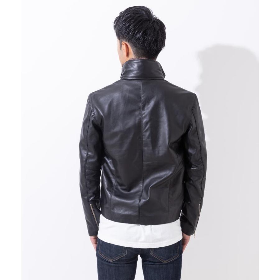 フリーダムレザー 革ジャン メンズ 襟ボア ハイネック 本革 レザー