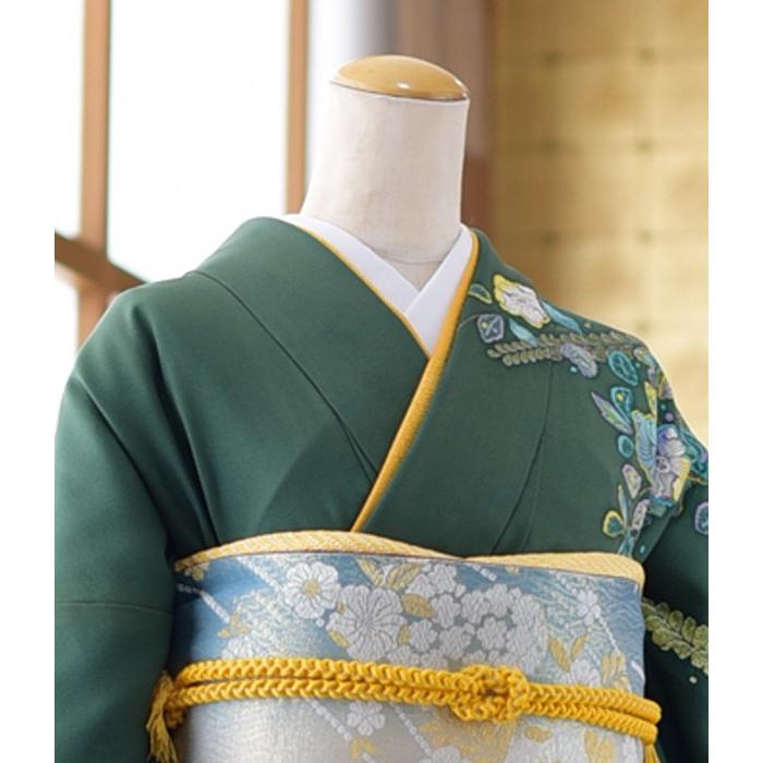 訪問着 レンタル 卒業式 母 着物 グリーン五色辻が花 貸衣装 レンタル