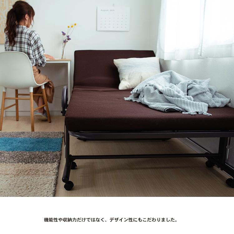 ◇折りたたみベッド シングル コンパクト リクライニング 低反発ベッド