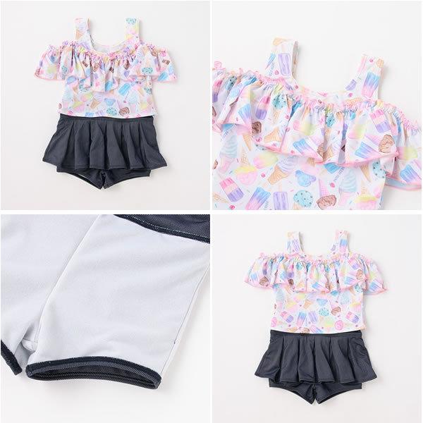 mezzo piano メゾピアノ アイス柄セパレート水着 100 110 120 130