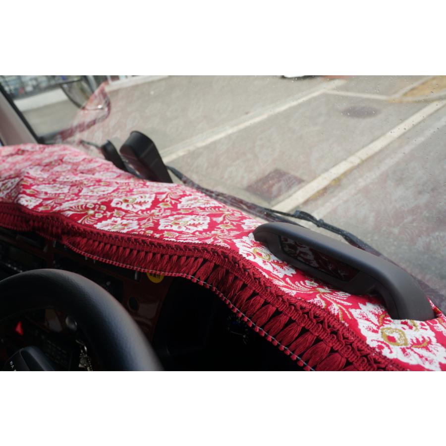 17プロフィア用 大花束 縦柄 ダッシュマット ビニールキルト オレンジ