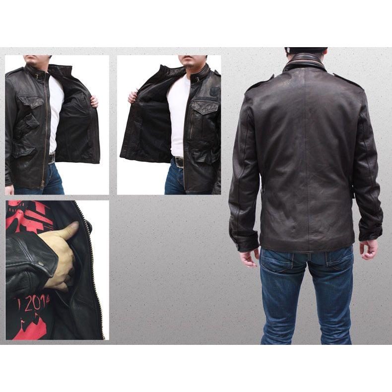 AVIREX M-65 CUSTOM MILITARY JACKET アヴィレックス レザージャケット