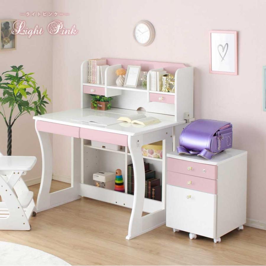 学習机 4点セット プリンセスデスク ワゴン キャスター付き 上棚