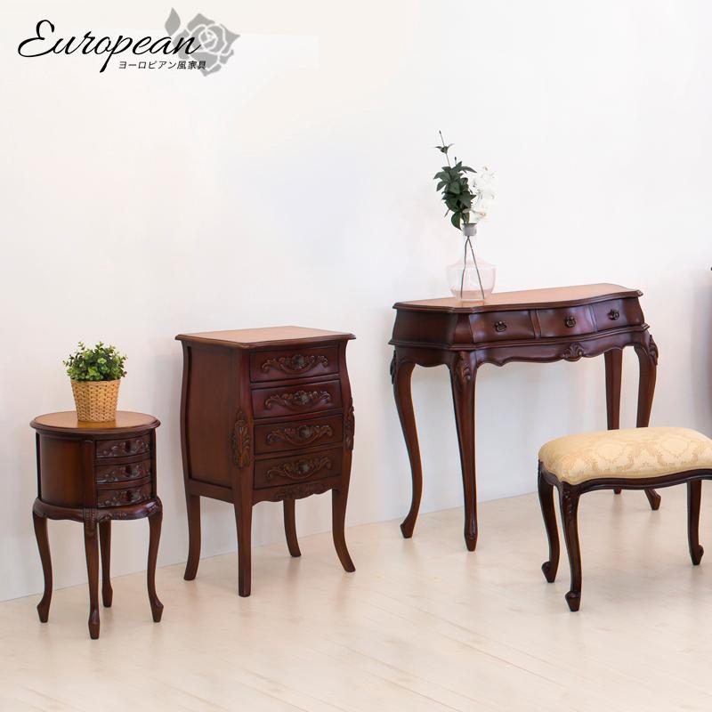 チェスト4段 ヨーロピアン調 アンティーク 猫脚 ネコ脚 ファックス台