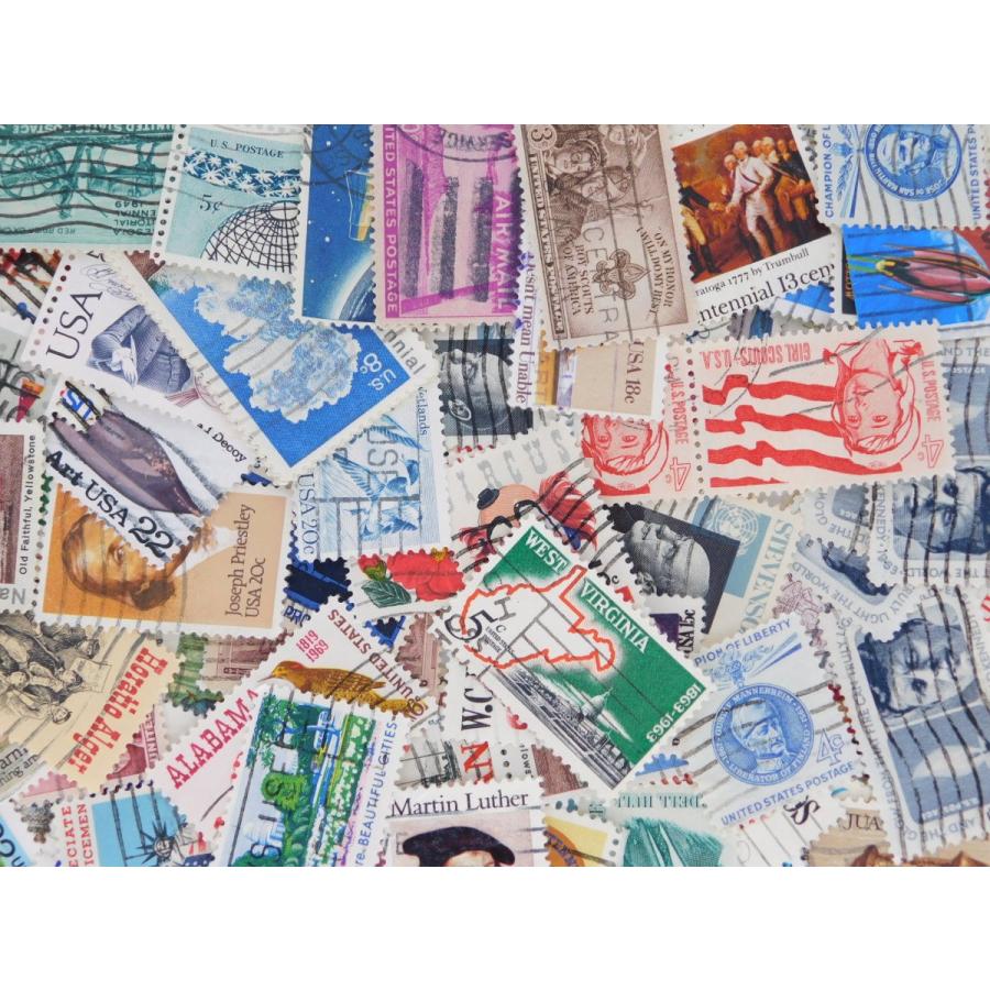海外切手 アメリカ 100枚 使用済切手 外国切手 コラージュ 紙もの