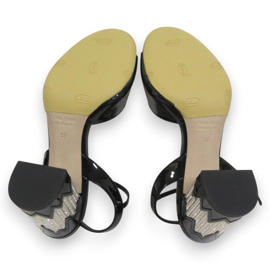 miu miu（ミュウミュウ） 未使用 クリスタル装飾 チャンキーヒール