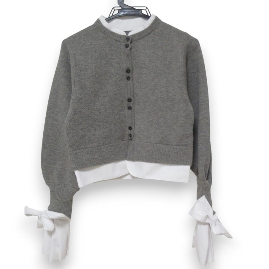 未使用 Bibiy ビビィ ANGELIQUE KNIT 異素材ドッキング 袖リボン 長袖