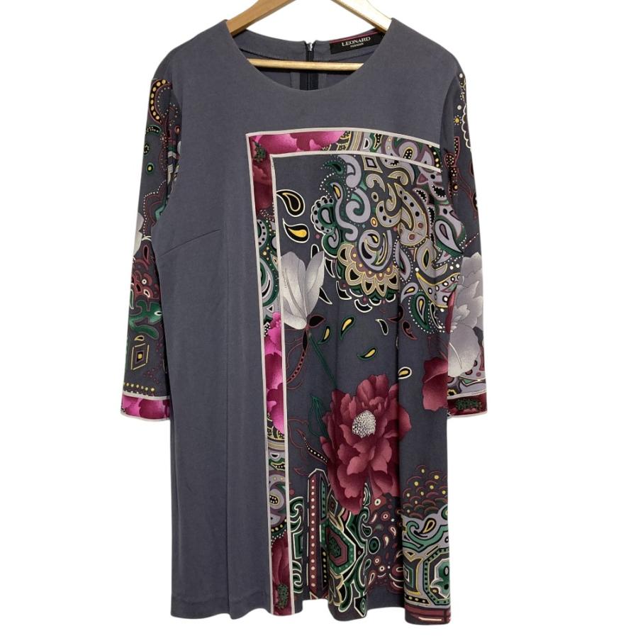 LEONARD（レオナール） 良品 カンカン ペイズリー ミニワンピース