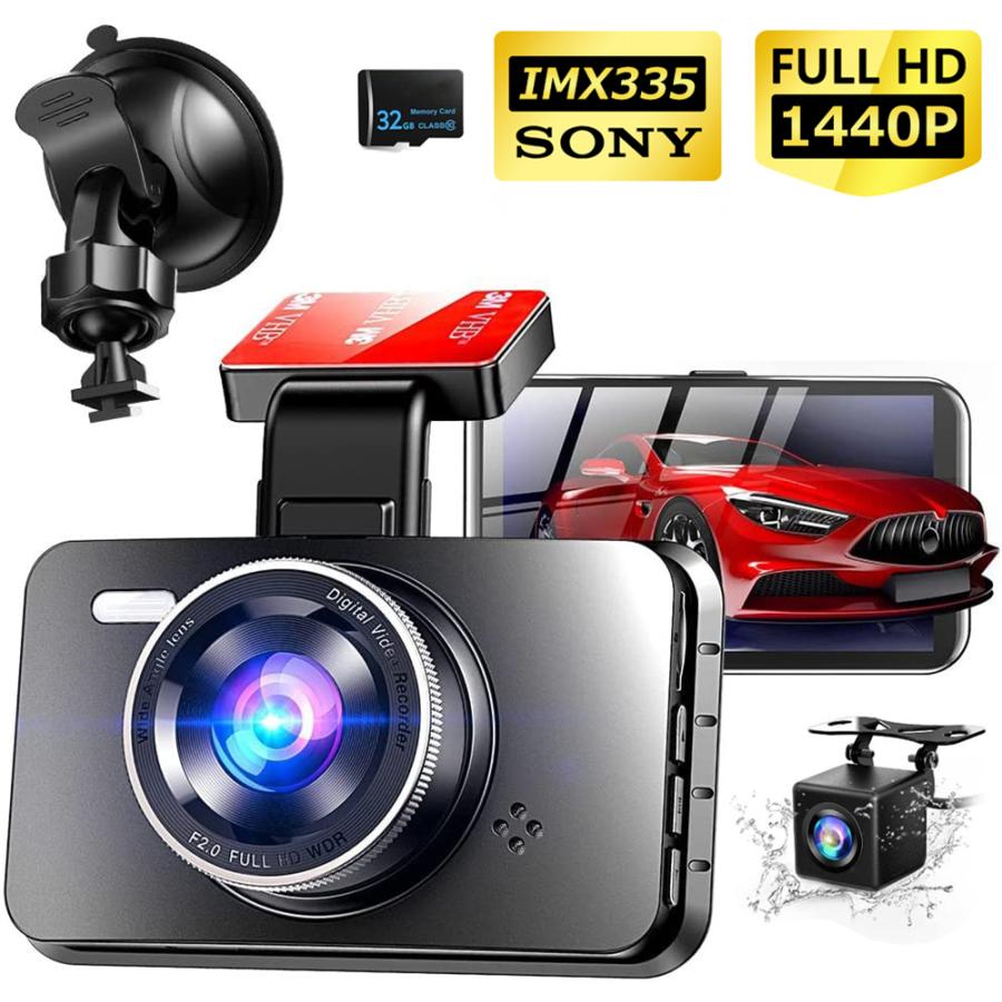 ドライブレコーダー 前後カメラ Sonyセンサー 1440P FullHD ドラレコ