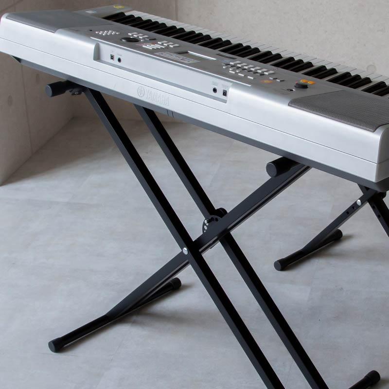 キーボードスタンド X型 折りたたみ 軽量 高さ調節可 ブラック