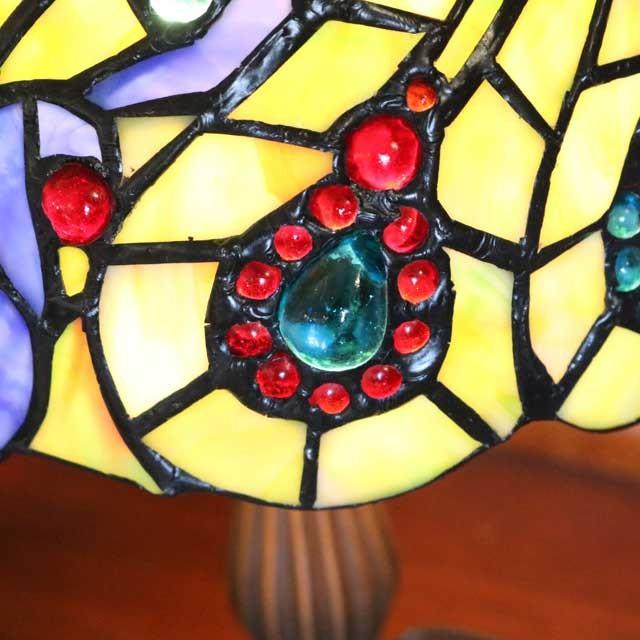 ステンドグラスランプ ピーコック 8インチ 孔雀 ステンドランプ