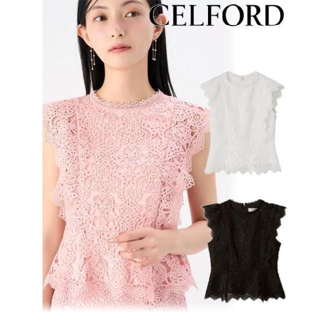 CELFORD（セルフォード） (セール40%OFF&PT5) ペプラムレースブラウス