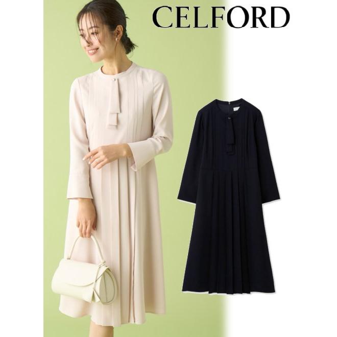CELFORD（セルフォード） (セール60%OFF) ボウタイプリーツワンピース