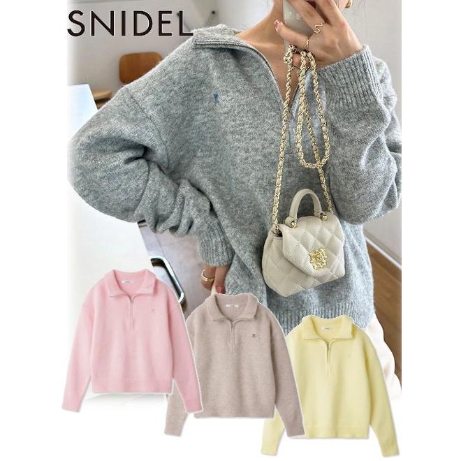 SNIDEL（スナイデル） ハーフジップニットプルオーバー 23秋冬