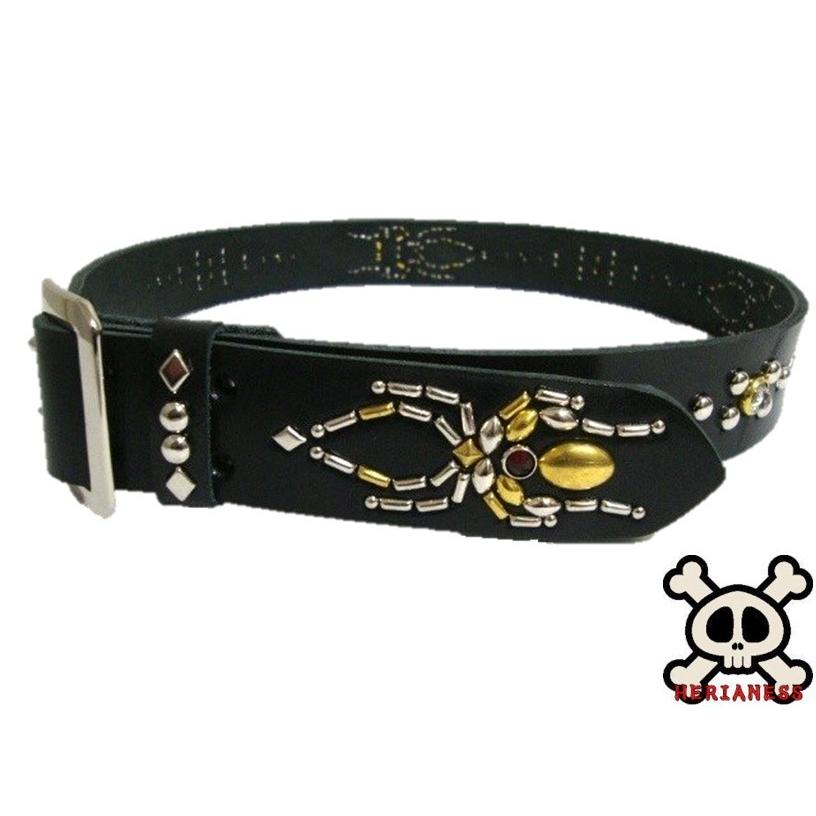 栃木レザー スパイダー スタッズベルト 黒 ルビースポッツ 日本製 製造