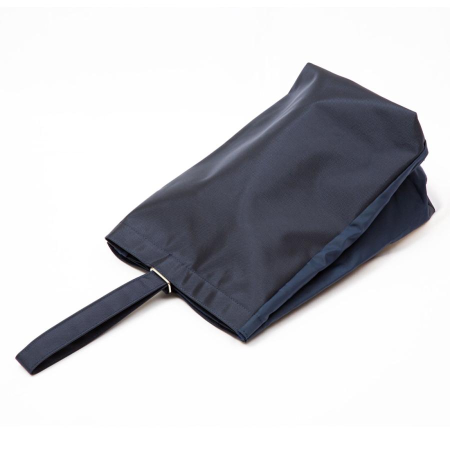 お受験 2足用 シューズケース 濃紺 無地 仕切り付き マチつき 上履き