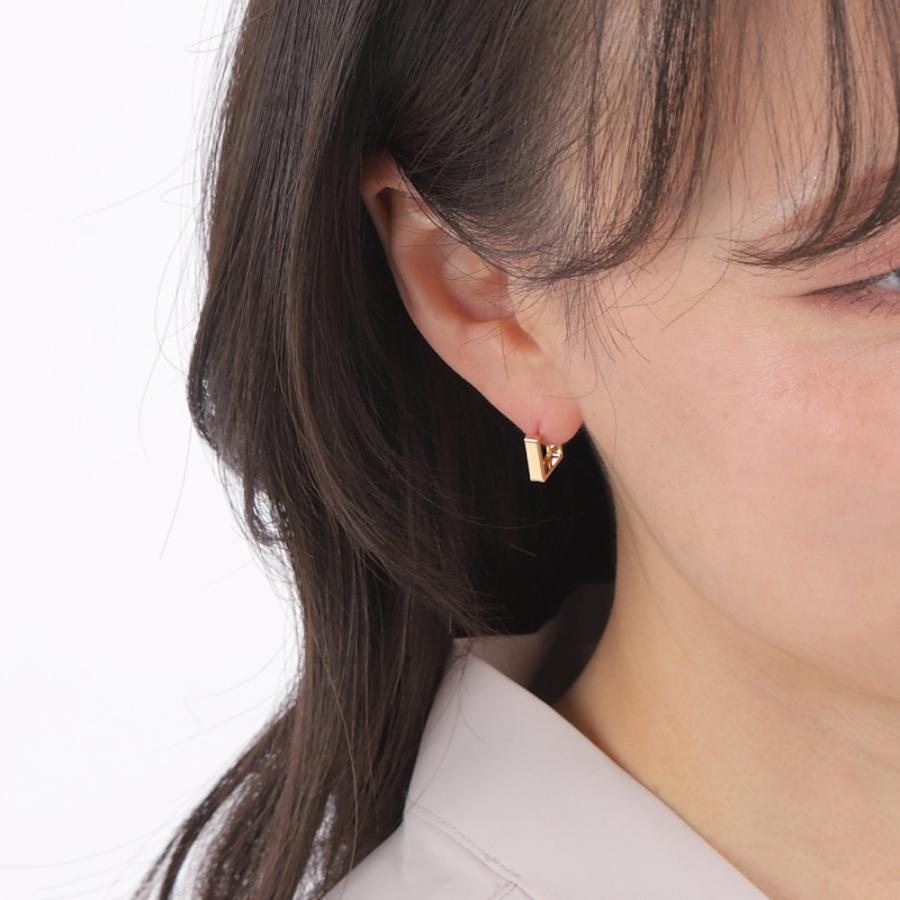 18金 フープピアス スクエア 四角 両耳 レディース メンズ リング