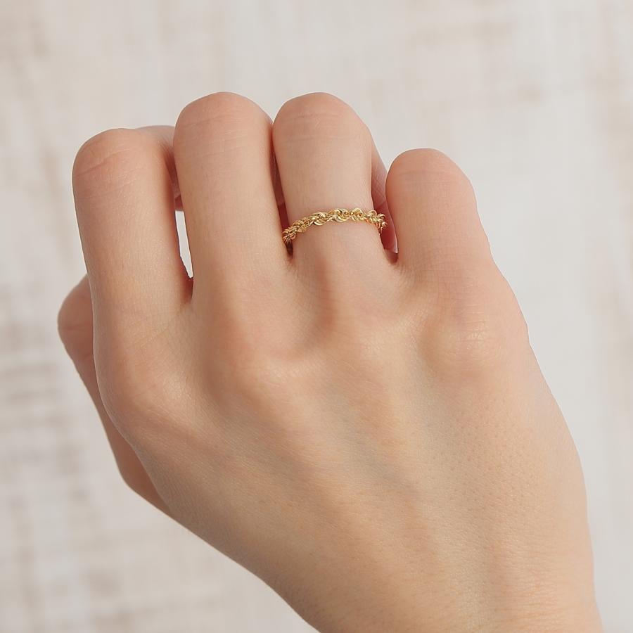 18金 リング 指輪 パイプロープ チェーン k18 18k ゴールド レディース