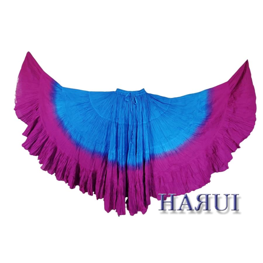 ベリーダンス インド製 ジプシー スカート 25ヤード コットン 水色 赤