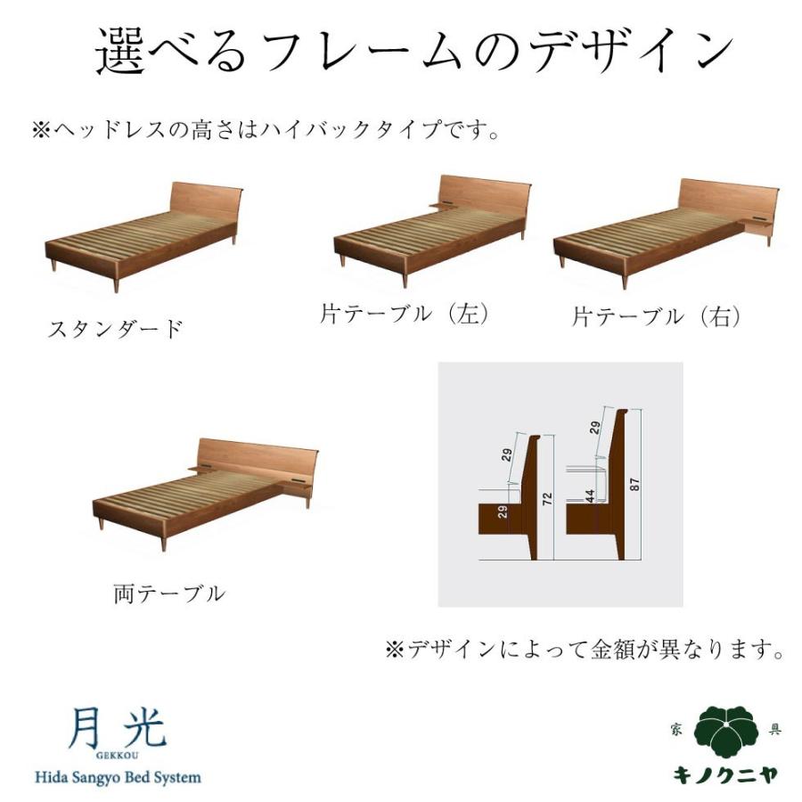 飛騨産業 HIDA 月光 セミダブル SD 10年保証付 ベッドフレーム