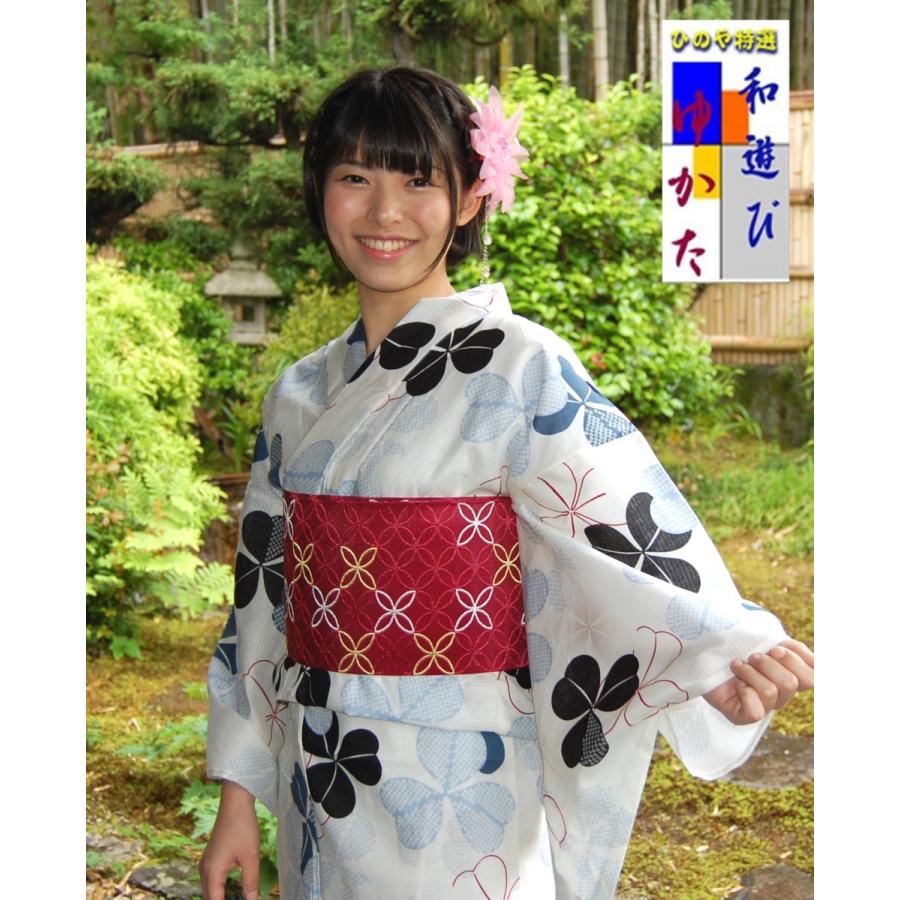 浴衣 仕立て上り浴衣 クローバー綿紅梅 プレタ浴衣 老舗の浴衣