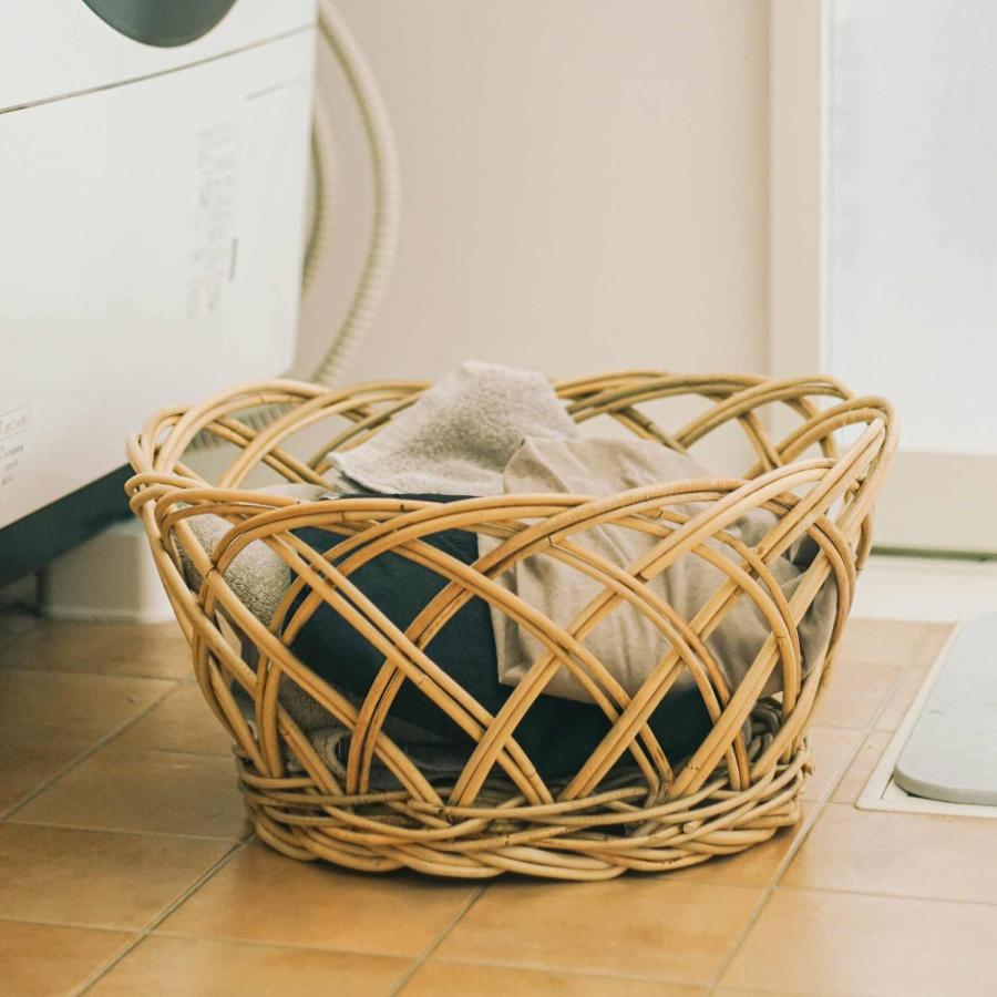 松野屋 ラタン脱衣かご バスケット 籐 整理 収納 インテリア