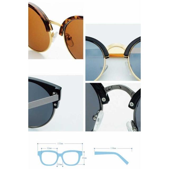 送料無料 サングラス キャットアイ 猫耳 UVカット メタルフレーム 男女