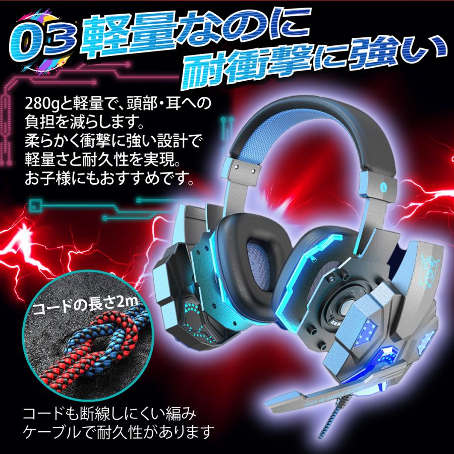 ヘッドホン 有線 USB ゲーミングヘッドセット マイク ノイズキャンセ