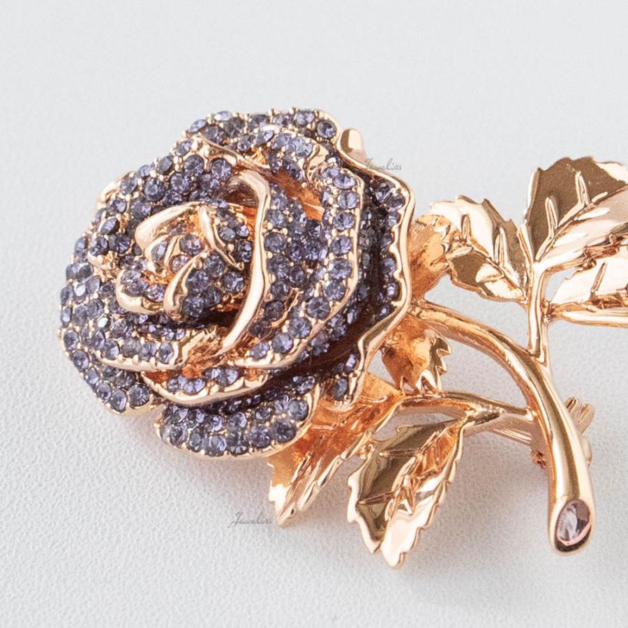 Jeweliss 薔薇 ブローチ ロゼリア Roselia クリスタル ローズ バラ 赤