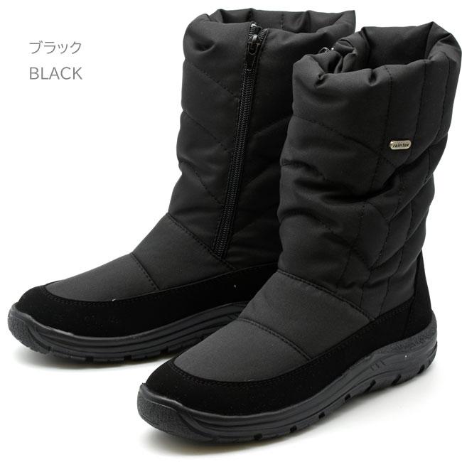 ブーツ レディース 厚底 ブラック 黒 スノーブーツ ボアブーツ rain
