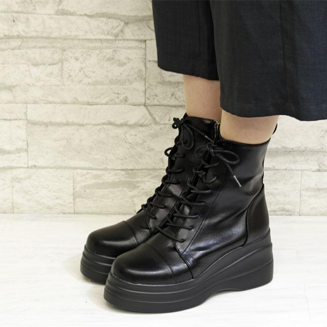 YOSUKE（ヨースケ） ブーツ レディース 厚底 ブラック 黒 厚底 ブーツ